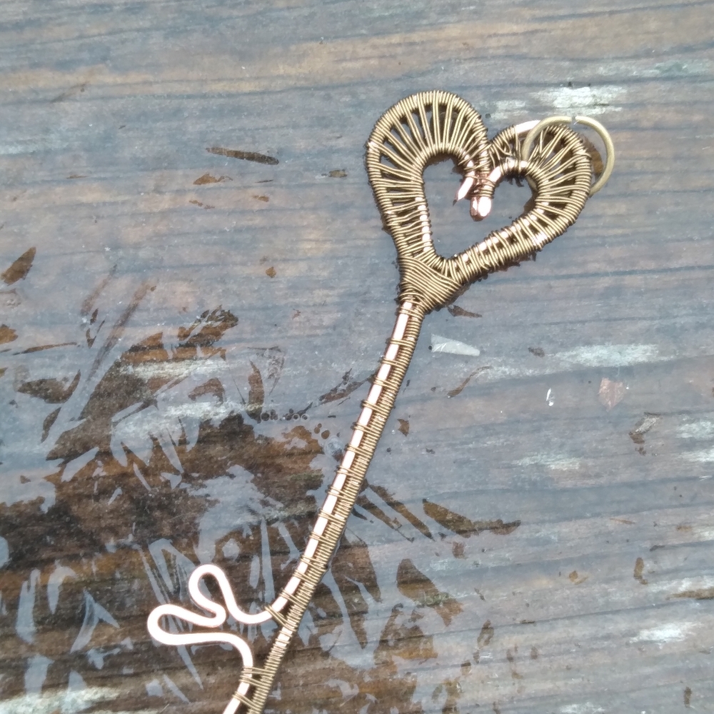 Key to my heart wire wrapped pendant